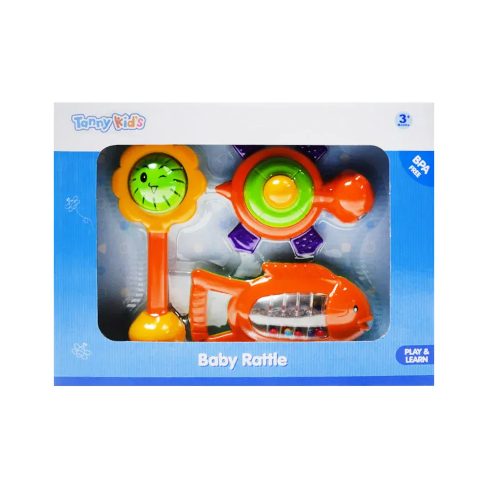 TY9045 TANNY KIDS BABY RATTLE 3PC SET  ID