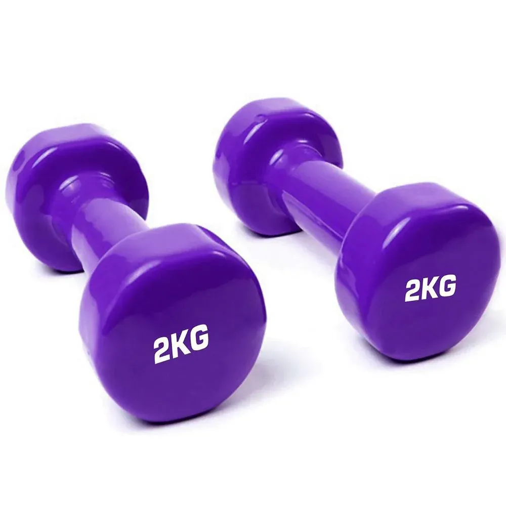 Vinyl Dumbell Colorful Pair 2Kg