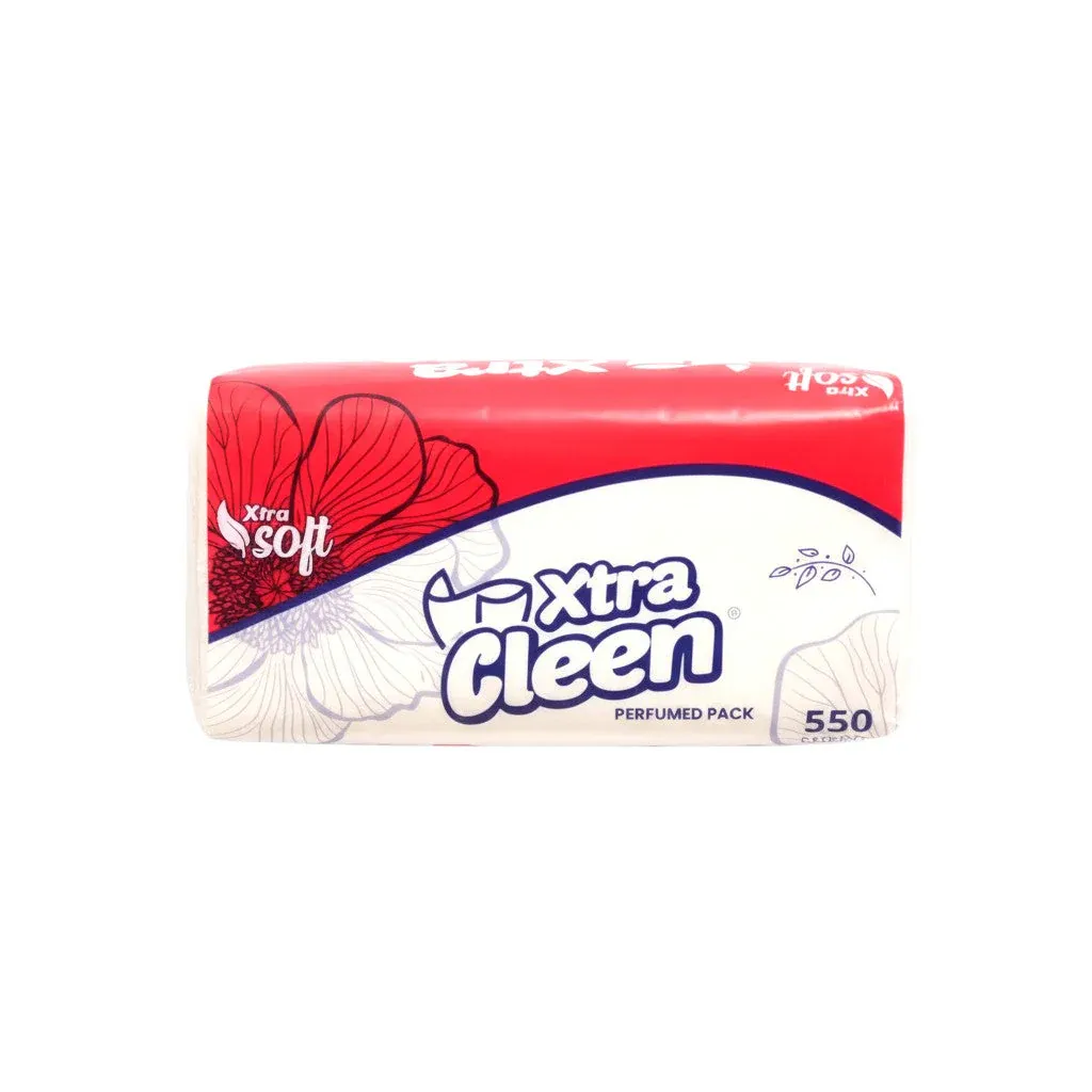 XTRA CLEEN SOFT PACK TISSUES 550 SHEETS PERFUMED