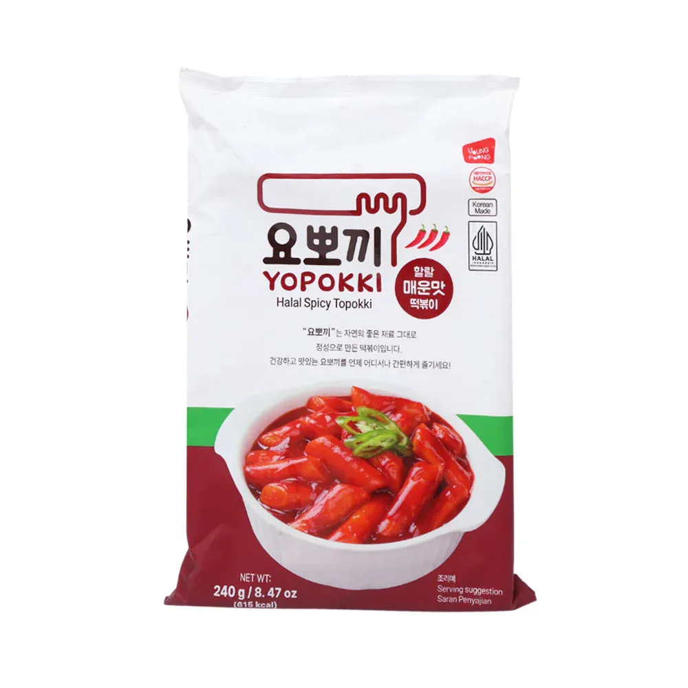 YOPOKKI SPICY TOPOKKI RICE CAKE POUCH 280GM